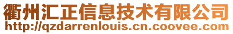 衢州匯正信息技術有限公司