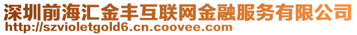 深圳前海匯金豐互聯網金融服務有限公司