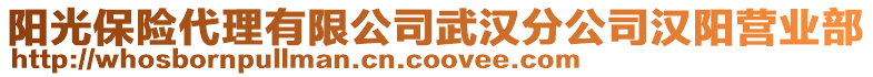陽光保險代理有限公司武漢分公司漢陽營業(yè)部