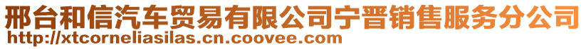 邢臺和信汽車貿(mào)易有限公司寧晉銷售服務(wù)分公司