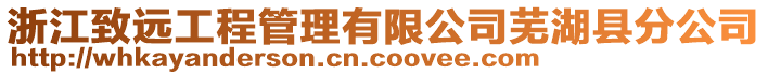 浙江致遠工程管理有限公司蕪湖縣分公司