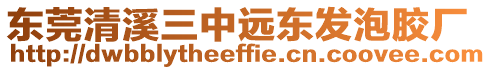 東莞清溪三中遠(yuǎn)東發(fā)泡膠廠