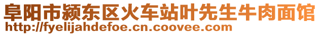 阜陽市潁東區(qū)火車站葉先生牛肉面館