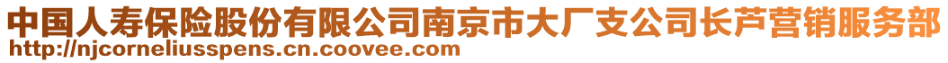 中國人壽保險股份有限公司南京市大廠支公司長蘆營銷服務(wù)部