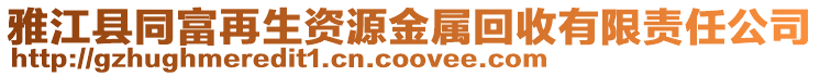 雅江縣同富再生資源金屬回收有限責任公司