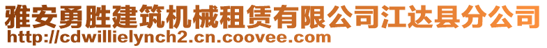 雅安勇胜建筑机械租赁有限公司江达县分公司