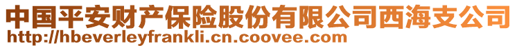 中國平安財產保險股份有限公司西海支公司