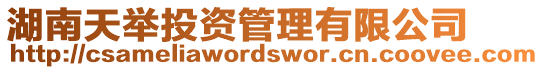 湖南天舉投資管理有限公司