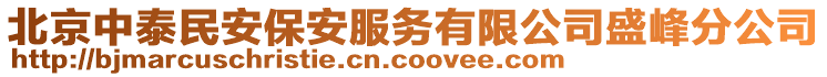 北京中泰民安保安服務(wù)有限公司盛峰分公司