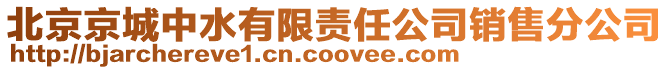 北京京城中水有限責任公司銷售分公司