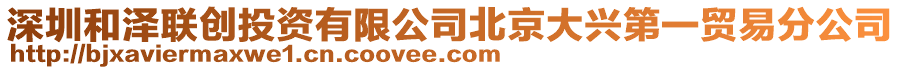 深圳和澤聯創投資有限公司北京大興第一貿易分公司