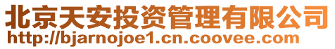 北京天安投資管理有限公司