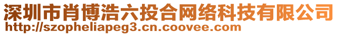 深圳市肖博浩六投合網(wǎng)絡(luò)科技有限公司