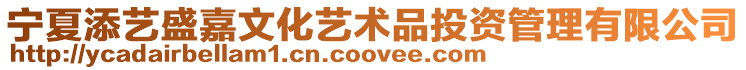寧夏添藝盛嘉文化藝術品投資管理有限公司