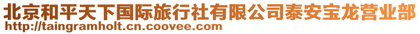 北京和平天下國際旅行社有限公司泰安寶龍營業(yè)部