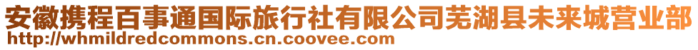 安徽攜程百事通國際旅行社有限公司蕪湖縣未來城營業(yè)部