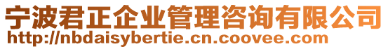 寧波君正企業(yè)管理咨詢有限公司