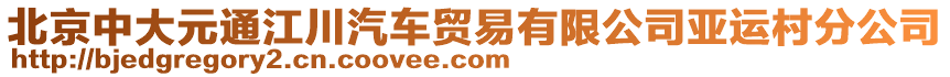 北京中大元通江川汽車貿(mào)易有限公司亞運(yùn)村分公司