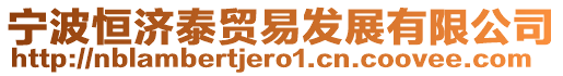 寧波恒濟泰貿易發展有限公司