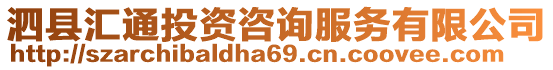 泗縣匯通投資咨詢服務有限公司