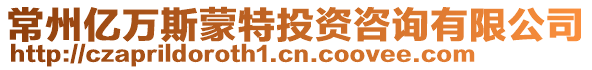 常州億萬斯蒙特投資咨詢有限公司