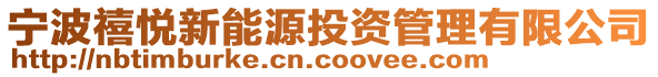 寧波禧悅新能源投資管理有限公司