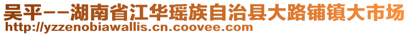 吳平--湖南省江華瑤族自治縣大路鋪鎮大市場