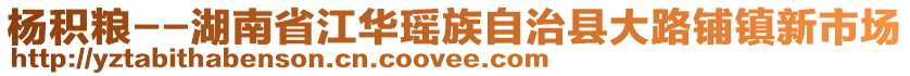 楊積糧--湖南省江華瑤族自治縣大路鋪鎮(zhèn)新市場