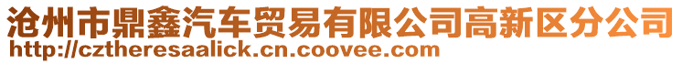 滄州市鼎鑫汽車貿易有限公司高新區分公司