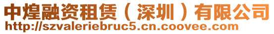 中煌融資租賃（深圳）有限公司