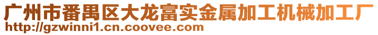 廣州市番禺區(qū)大龍富實金屬加工機械加工廠