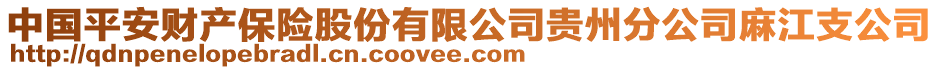 中國(guó)平安財(cái)產(chǎn)保險(xiǎn)股份有限公司貴州分公司麻江支公司