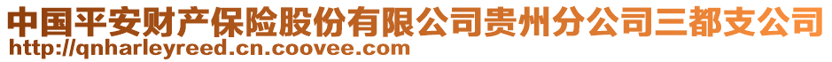 中国平安财产保险股份有限公司贵州分公司三都支公司