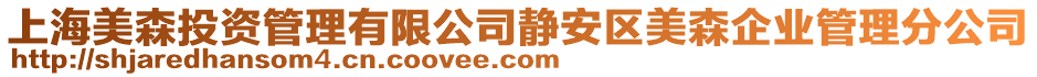 上海美森投資管理有限公司靜安區(qū)美森企業(yè)管理分公司