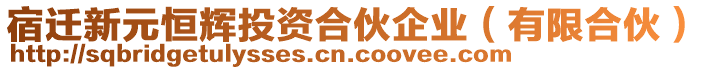 宿遷新元恒輝投資合伙企業(yè)（有限合伙）