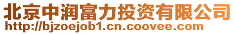北京中潤富力投資有限公司