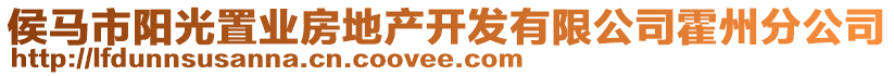 侯馬市陽光置業(yè)房地產(chǎn)開發(fā)有限公司霍州分公司