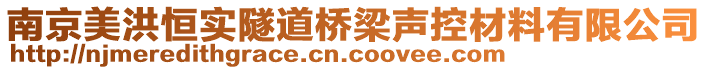 南京美洪恒實(shí)隧道橋梁聲控材料有限公司