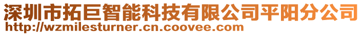 深圳市拓巨智能科技有限公司平陽分公司