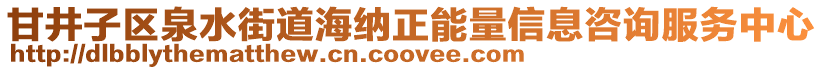 甘井子區泉水街道海納正能量信息咨詢服務中心