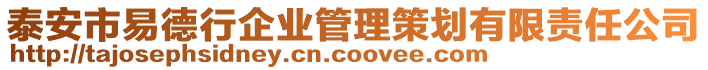 泰安市易德行企業(yè)管理策劃有限責(zé)任公司