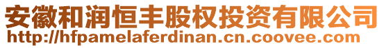 安徽和潤(rùn)恒豐股權(quán)投資有限公司