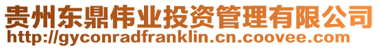 貴州東鼎偉業投資管理有限公司