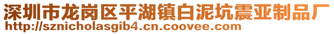 深圳市龍崗區(qū)平湖鎮(zhèn)白泥坑震亞制品廠