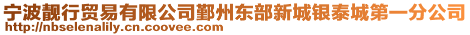 寧波靚行貿(mào)易有限公司鄞州東部新城銀泰城第一分公司