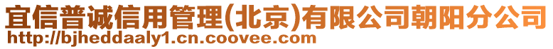 宜信普誠信用管理(北京)有限公司朝陽分公司