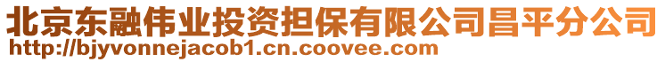 北京東融偉業投資擔保有限公司昌平分公司