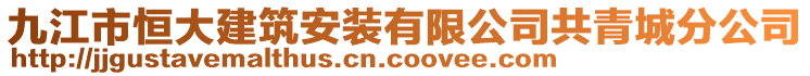 九江市恒大建筑安裝有限公司共青城分公司