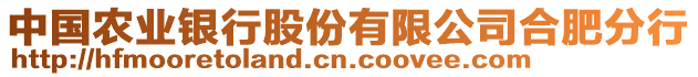 中國農(nóng)業(yè)銀行股份有限公司合肥分行