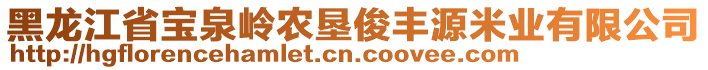 黑龍江省寶泉嶺農(nóng)墾俊豐源米業(yè)有限公司